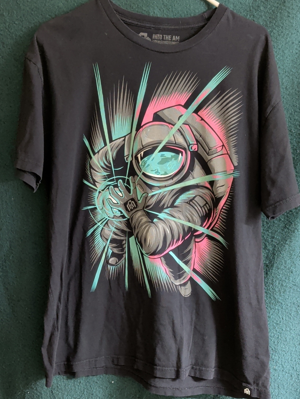 Into The AM Black Short-Sleeve Astronaut Graphic Tee